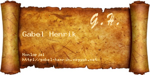 Gabel Henrik névjegykártya
